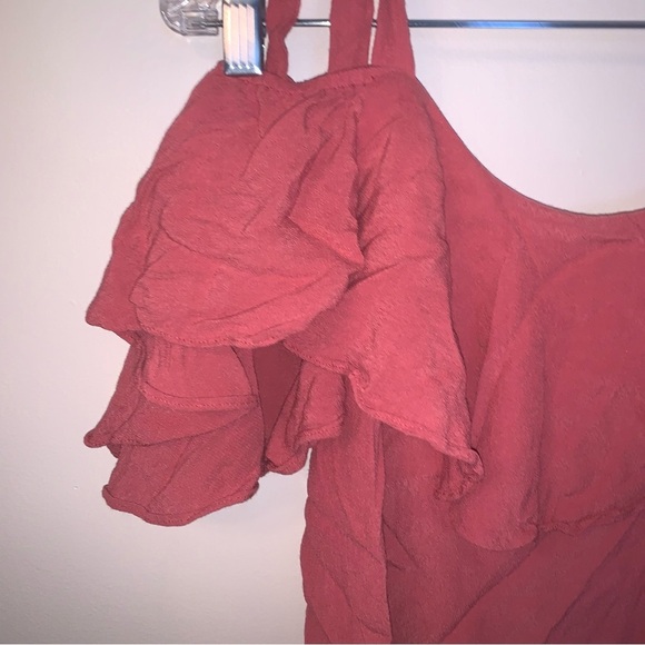 Misa Los Angeles Marina Cold Shoulder Ruffle Top XS - Picture 7 of 8